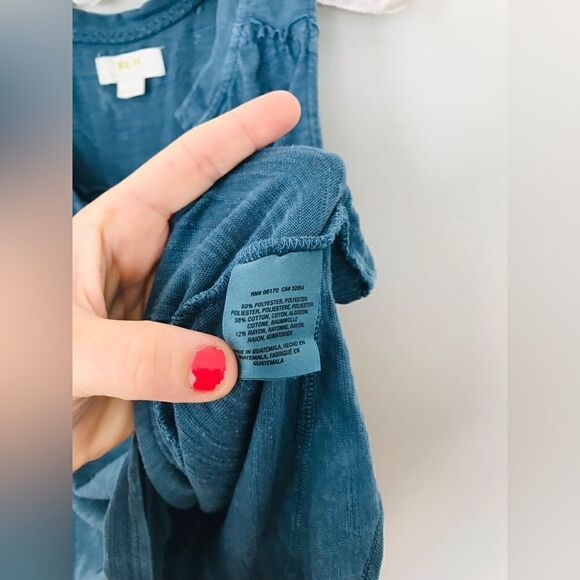 Maeve by Anthropologie | faded blue open back ruffle tank top | size medium - Picture 5 of 7